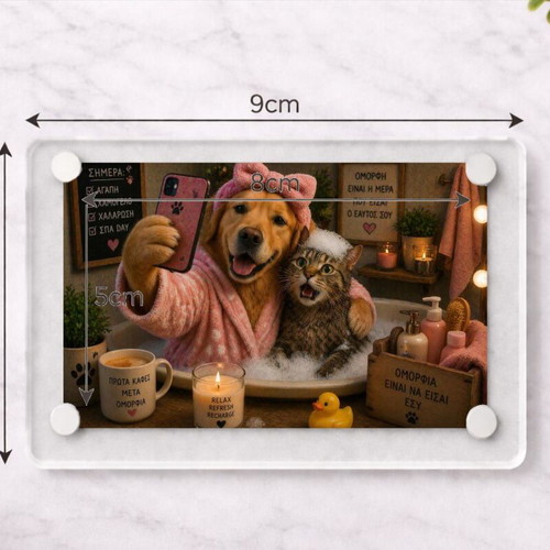 Acrylic Spa Selfie Pets Fridge Magnet new