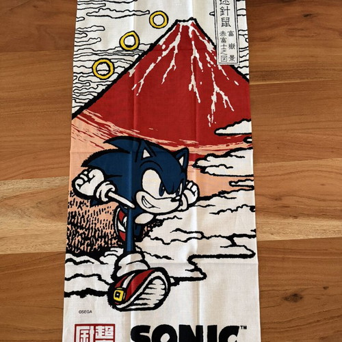 Sonic the Hedgehog Fujisan Tenugui Towel new, official SEGA Japan