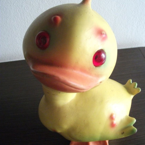 Rubber duck used with sound, 1960-1970 decade, 20cm height