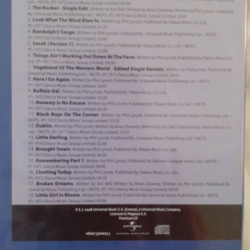 Classic Thin Lizzy Best of 2008 Greek Edition CD like new