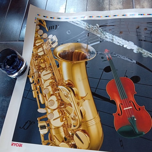 Poster new, size 55x77cm, glossy musical instruments