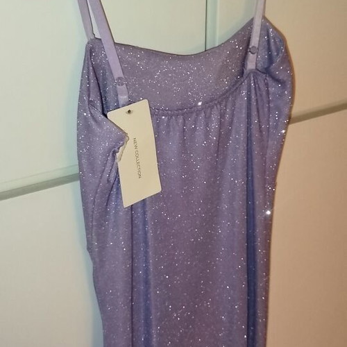 New Line purple iridescent maxi dress