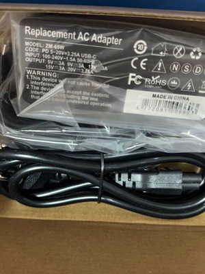 ZM-65W USB-C Universal Φορτιστής Laptop 65W Καινούργιος στο κουτί