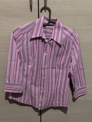 Zara Basic striped shirt pink and purple size S like new