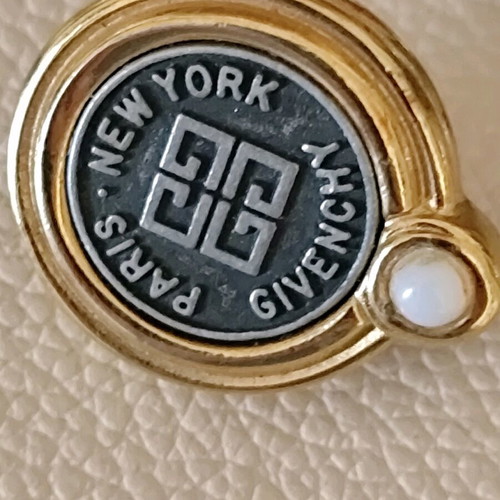 Givenchy clip earrings like new, gray and gold tone
