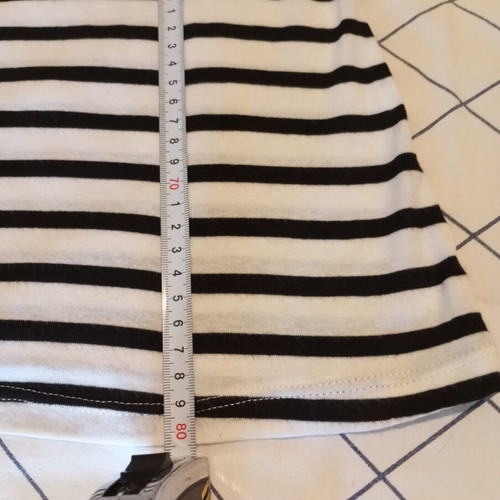Sleeveless striped dress with tulle and lace back, like new, S/M