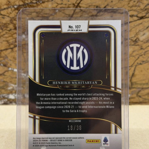 2024-25 Panini Select Serie A Soccer Henrikh Mkhitaryan Mezzanine Red Wave Prizm card new