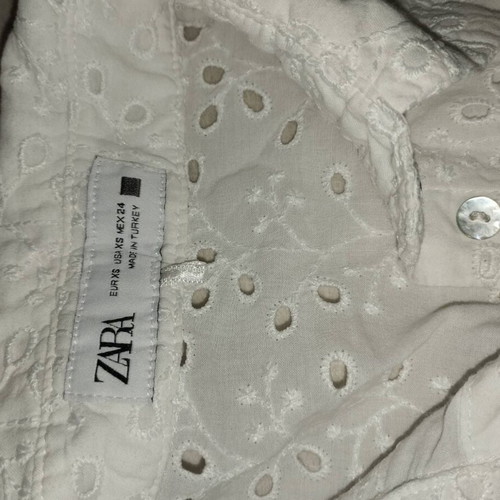 ZARA broderie anglaise set, crop top and shorts, white