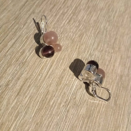 Women's earrings new, gray and purple