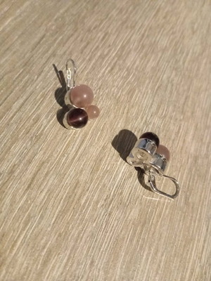 Women's earrings new, gray and purple