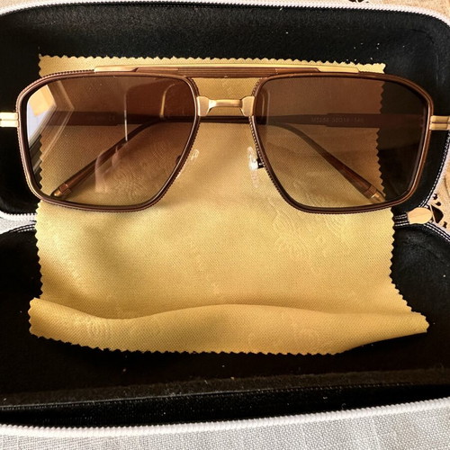 Unisex sunglasses, 2 pairs, brown and gold