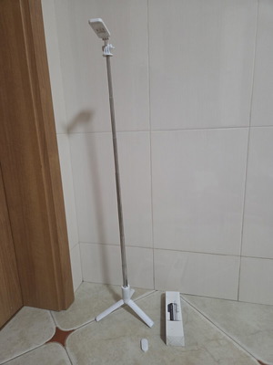 White Wireless Selfie Stick with Tripod and Bluetooth Remote New