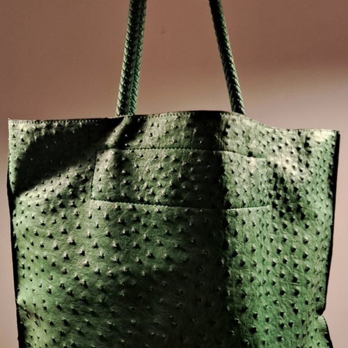 Shoulder bag green faux leather used