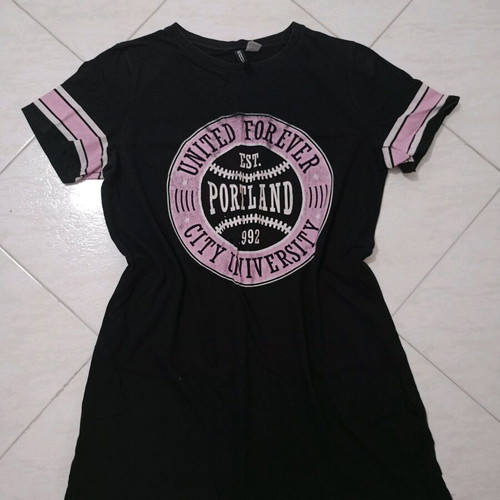 H&M women's short-sleeve t-shirt XL like new, black with print