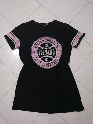 H&M women's short-sleeve t-shirt XL like new, black with print