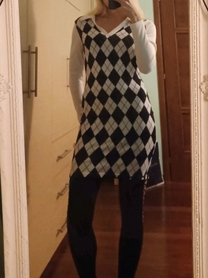 Mini Shein checkered college dress like new, size M