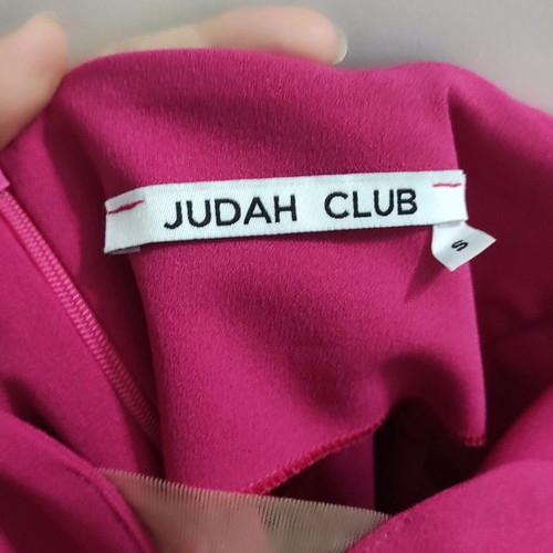 Fuchsia midi dress like new, size Small with slit and chest transparency