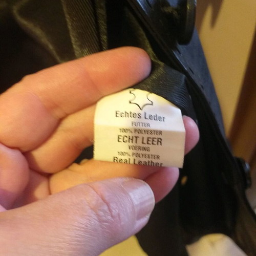 Leather coat black XL like new with buttons