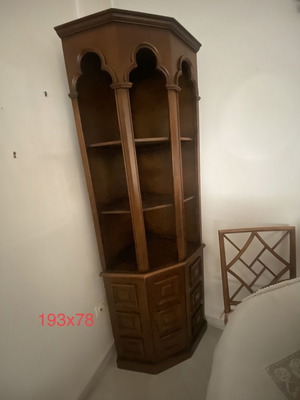 Corner antique furniture used with shelves and cabinet