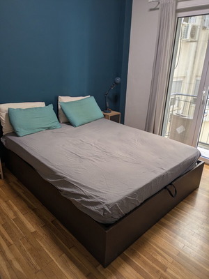 Bed with anatomical slatted frame and lifting mechanism 160x200 cm