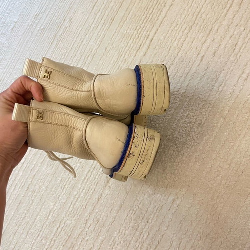 Μποτάκια Sam Edelman μεταχειρισμένα, γνήσιο δέρμα, μέγεθος 36,5-37, κρεμ