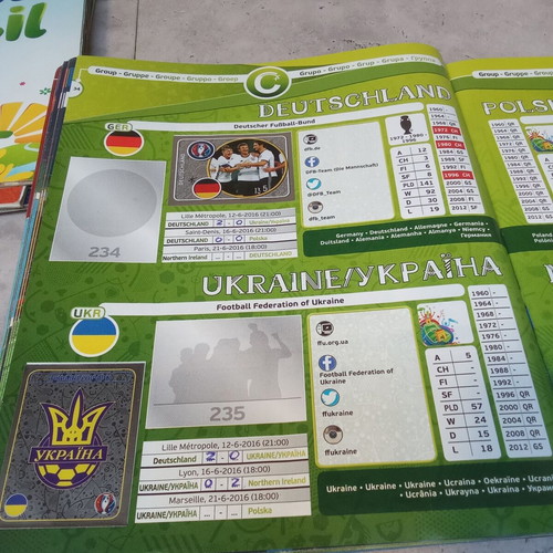 Collectible Panini UEFA Euro 2016 France sticker album used