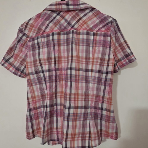 Women's checked shirt pink and white like new, casual style