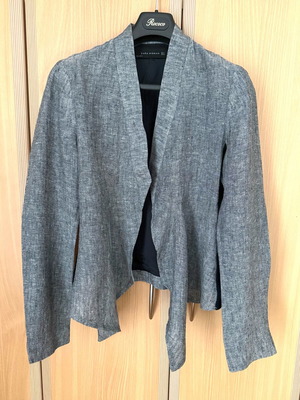 Vintage Zara women's linen jacket size Medium like new, grey