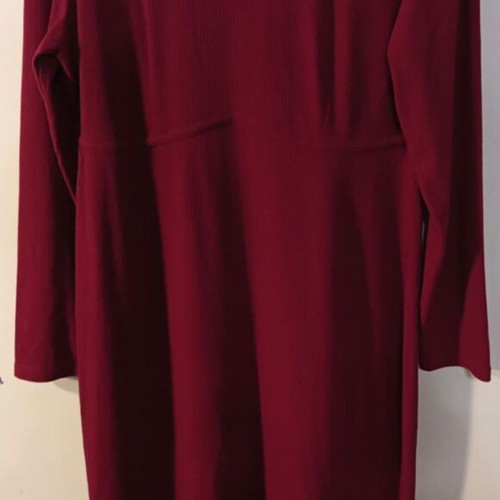 Caramella burgundy winter long rib jersey dress plus size like new