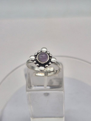 Amethyst Crystal Silver Plated Adjustable Ring new