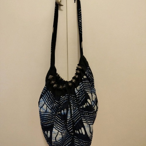 African Boho Style Shoulder Bag Blue Like New