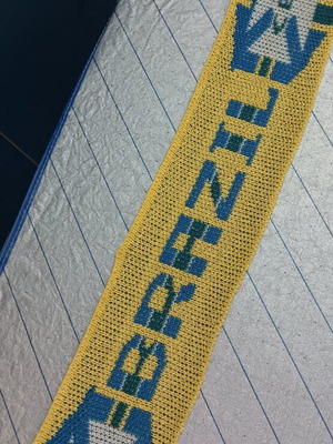 Brazil decorative wall scarf, knitted cotton with lycra