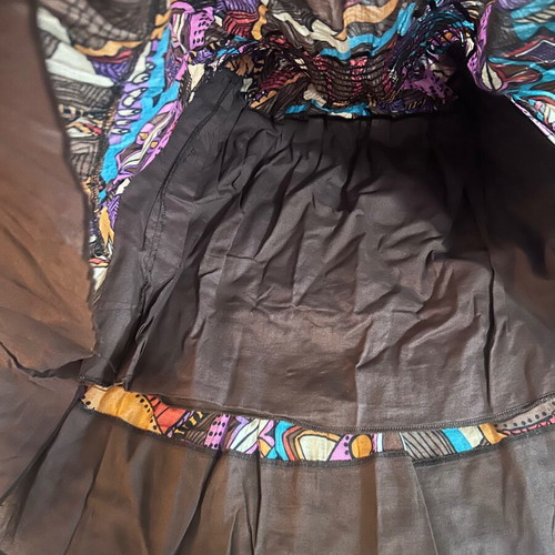 Carabatti Y2K skirt with multicolored geometric pattern, size S, new