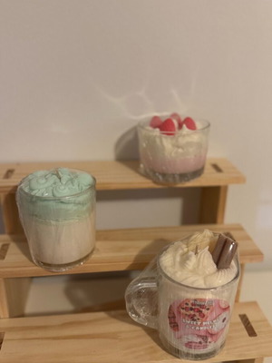 Scented candles in containers, pack of 3, strawberry cinnamon mango