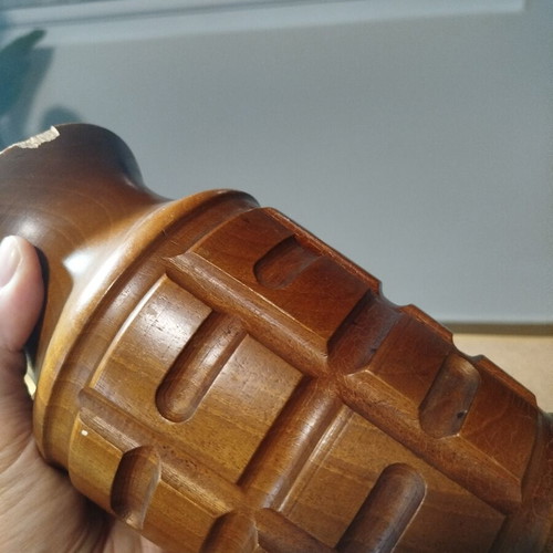 Wooden vase used, height 25 cm