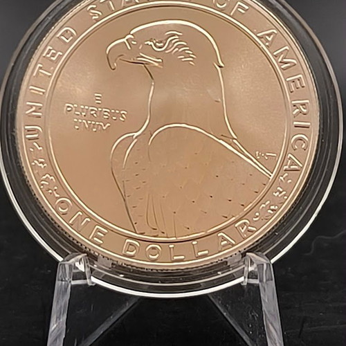 US Commemorative Dollar 1983 new, silver with 24K gold