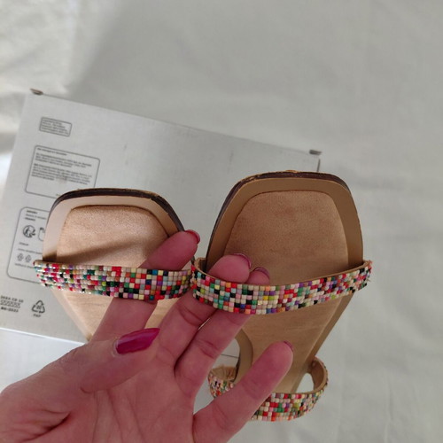 Sfera flat sandals like new with colorful stones, size 40