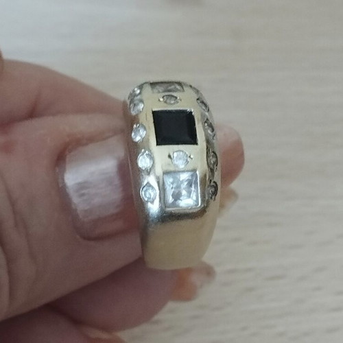 14k yellow gold wide stone ring