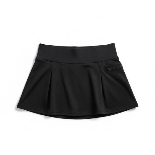 Black pleated skort with built-in shorts, size S