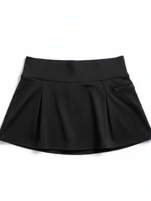 Black pleated skort with built-in shorts, size S