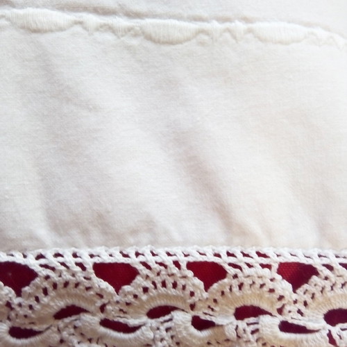 Pillowcases used with handmade lace and flat embroidery or ajour, set of 6