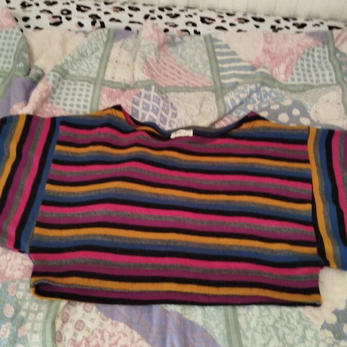JusTop knitted spring blouse used, multicolor, size S