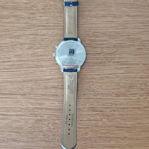 Tissot Quickster Chronograph men's watch, blue dial, leather strap