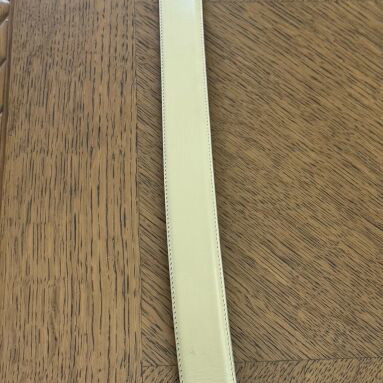 Leather belt used white with gold buckle Genny