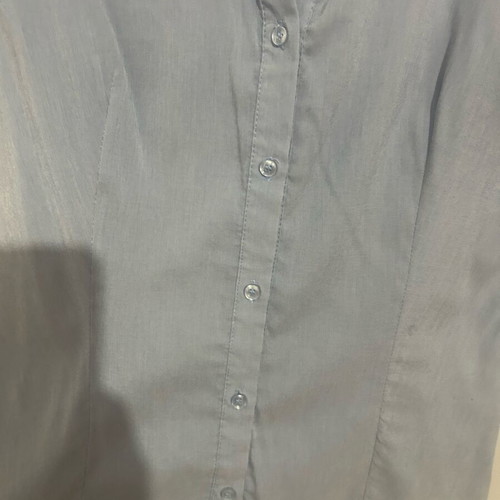 Blue shirt S/M used with soft collar and discolored armpits