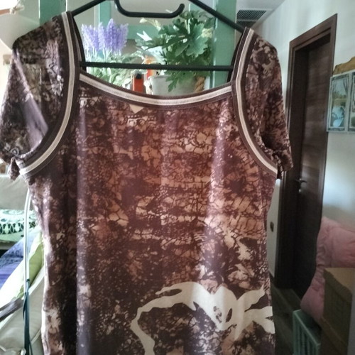 Blouse with transparency and elastic cotton lining used, size L