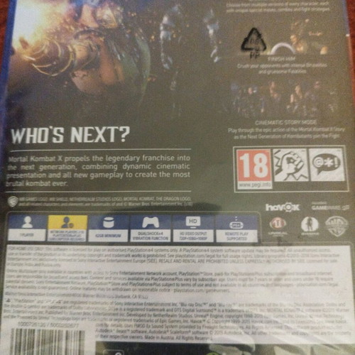 Mortal Kombat X+XL for Sony PS4 like new