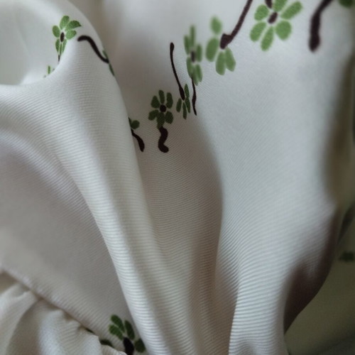 Lumina satin dress like new, white and green, size S