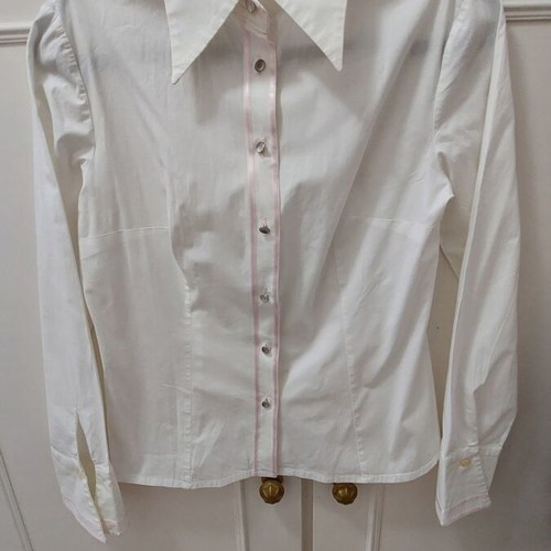 Lucifair women's shirt like new, white with pink details