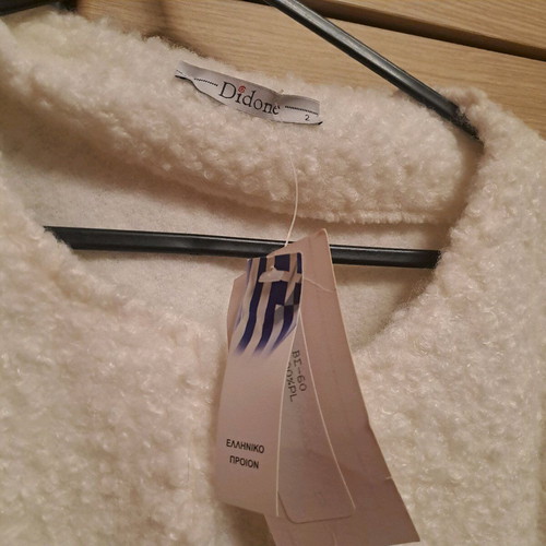Didone women's white coat like new teddy/bouclé fabric